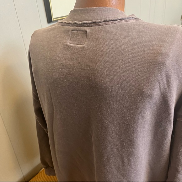 FP Movement Free People crew neck metti pullover sweatshirt taupe pockets M - Picture 3 of 8